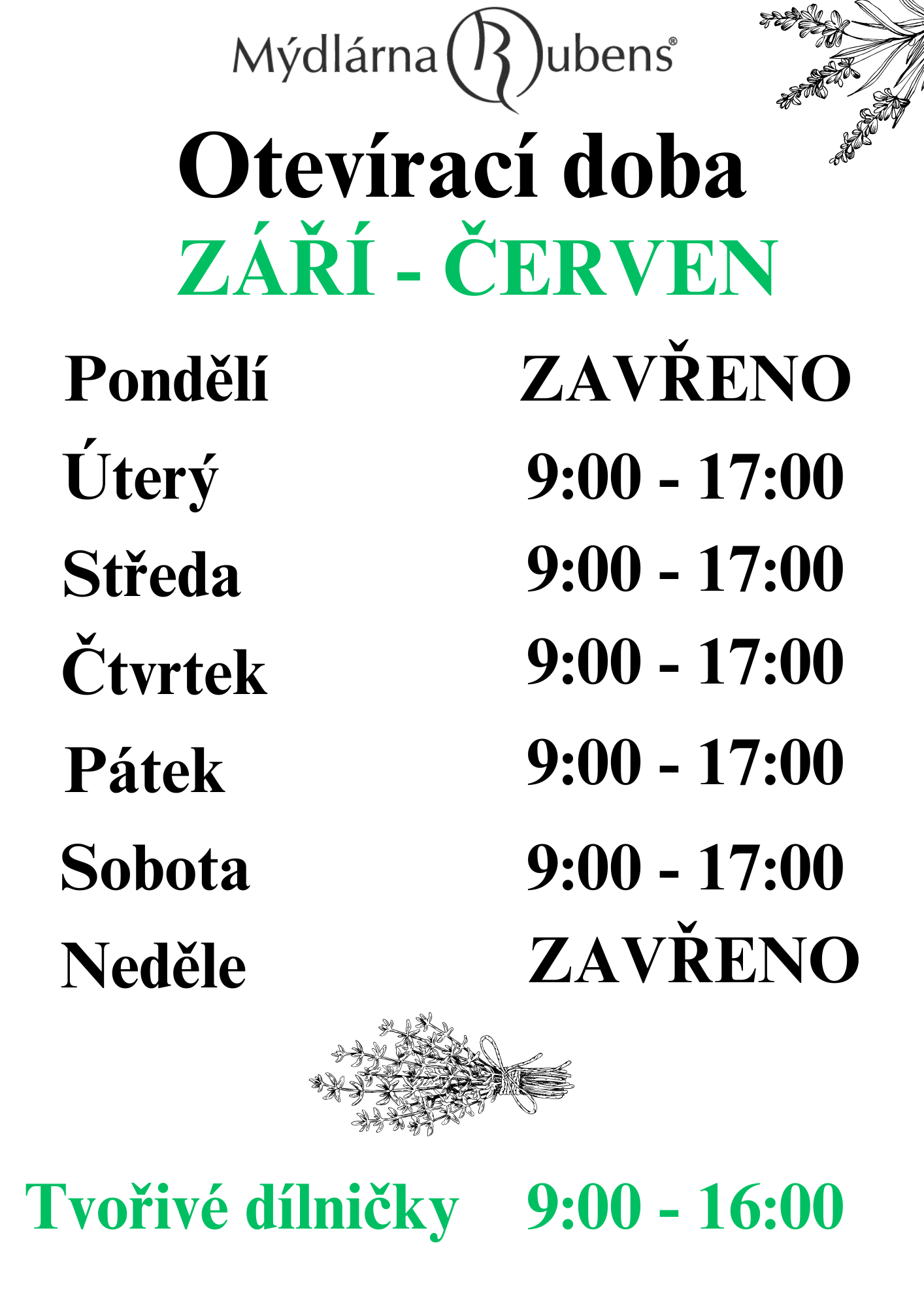 Otevírací doba září - červen (2)